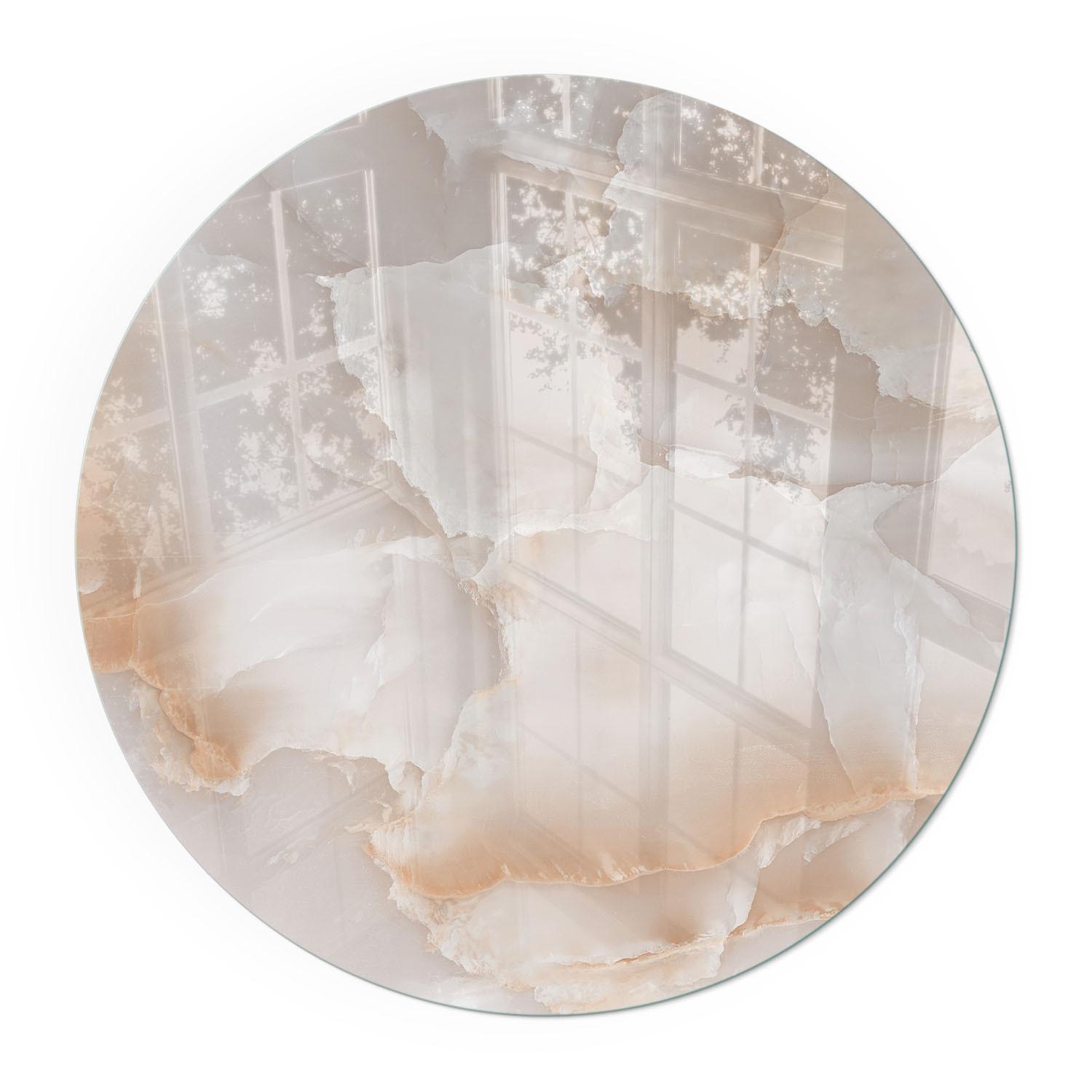 GLASPLATTE für Kamin Ø 100 cm - Beige, Glas (100/100/0.4cm) - TULUP