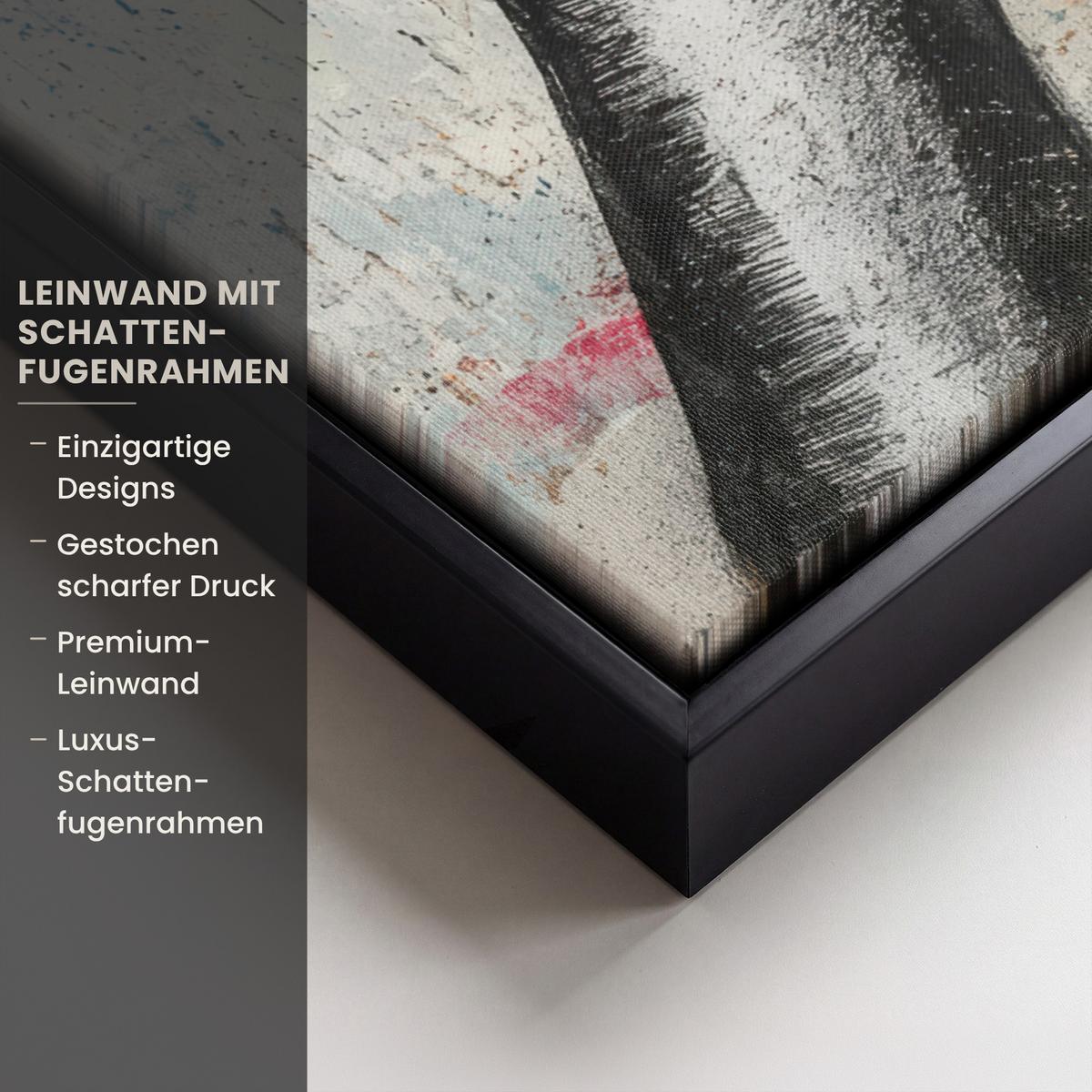 LEINWAND Bilder mit Rahmen - Hände - Herz - Straßenkunst - Graffiti - 70x100 - Multicolor, Textil (70/100cm) - MuchoWow