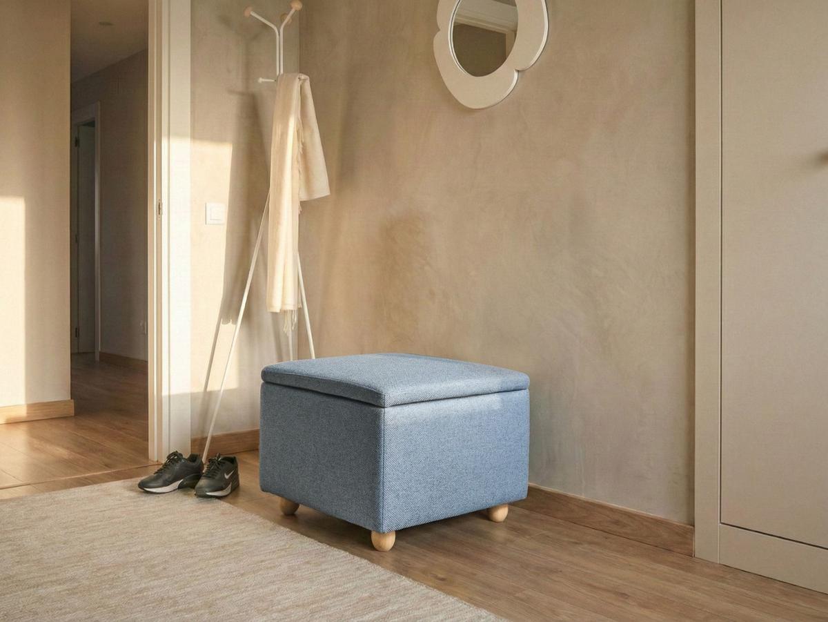 POUF mit Stauraum Stoff Blau Ferndale - Blau, Textil (60/46/60cm) - Beliani