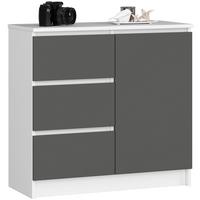 KOMMODE Weiß, Graphit Grau 77/80/35 - Weiß, Holzwerkstoff (80/77/35cm) - RAUMHIRSCH FURNITURE