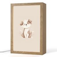 NACHTTISCHLAMPE Hund - Gefleckt - Braun 20x30 cm - Beige, Holzwerkstoff (8/20/30cm) - OnlyWow