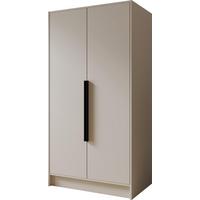 KLEIDERSCHRANK Mono Bis im Skandi-Stil, Drehtüren mit Schwarze Metallgriffe, Kaschmir 102/200/51 cm - Kaschmir/Beige, Holzwerkstoff (102/200/51cm) - WFL GROUP