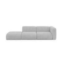 SOFA Ottomane Rechts MIRA-S3 296x89x70 Grau Velours - Schwarz/Grau, Holzwerkstoff/Kunststoff (296/70/89cm) - ALTDECOR