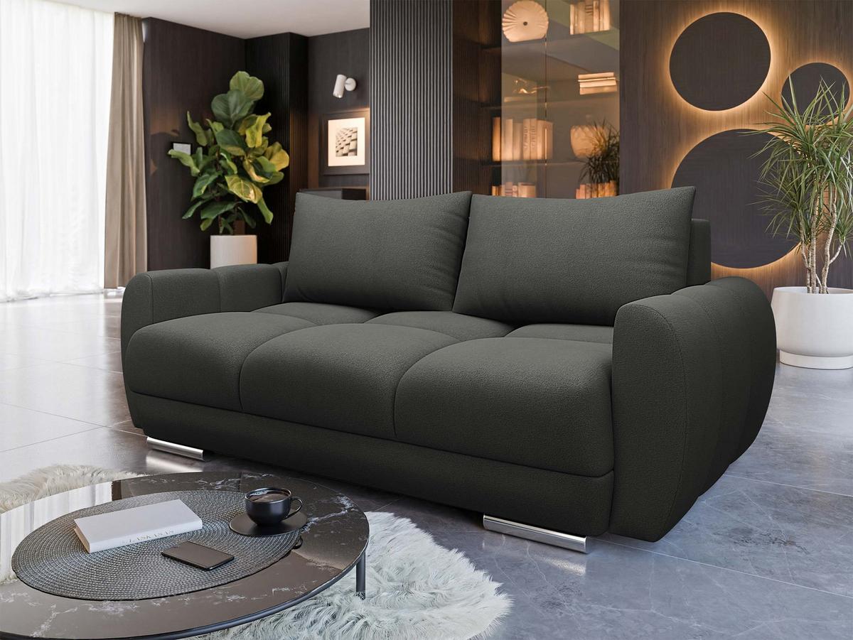 SOFA Logo 2 - Beige/Silberfarben, Holz/Kunststoff (186/89/97cm) - MIRJAN24
