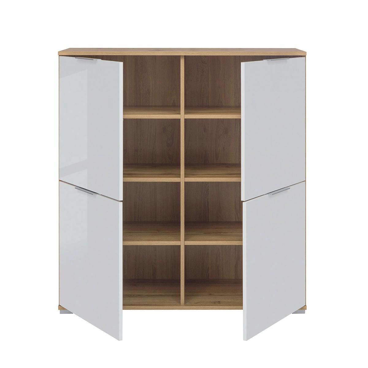 SIDEBOARD Selma Weiß und Holz - Weiß, Holzwerkstoff (104/106/41cm) - Petits-meubles