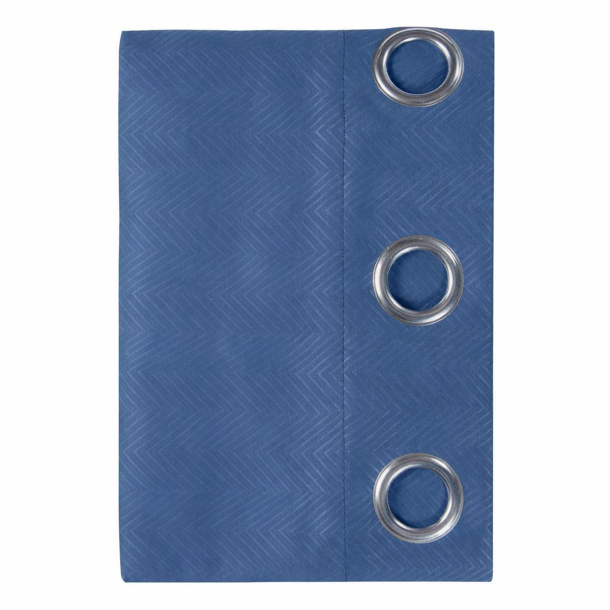 VERDUNKELUNGSVORHÄNGE Fischgrät mit Thermo-Funktion, Ösen 117/182 cm - Dunkelblau, Textil (117/182cm) - Homescapes