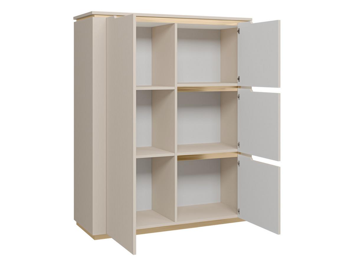 KOMMODE Hilafin 4D - Sandfarben/Goldfarben, Holzwerkstoff/Kunststoff (106/131/40cm) - MIRJAN24