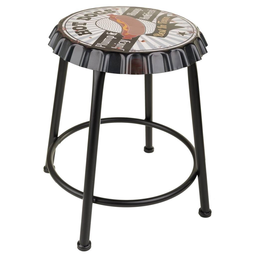 HOCKER aus Metall, grau, 35x46cm - Grau, Metall (35/46/35cm) - Wanderlust