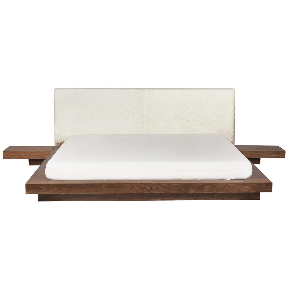 BETT mit Lattenrost 180/200 cm MDF-Platte Braun Zen - Braun, Holz (180/200cm) - Beliani
