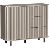 KOMMODE Nevada mit drei Schubladen 118 cm Taupe - Taupe/Schwarz, Holzwerkstoff/Metall (118/91/41cm) - Beautysofa