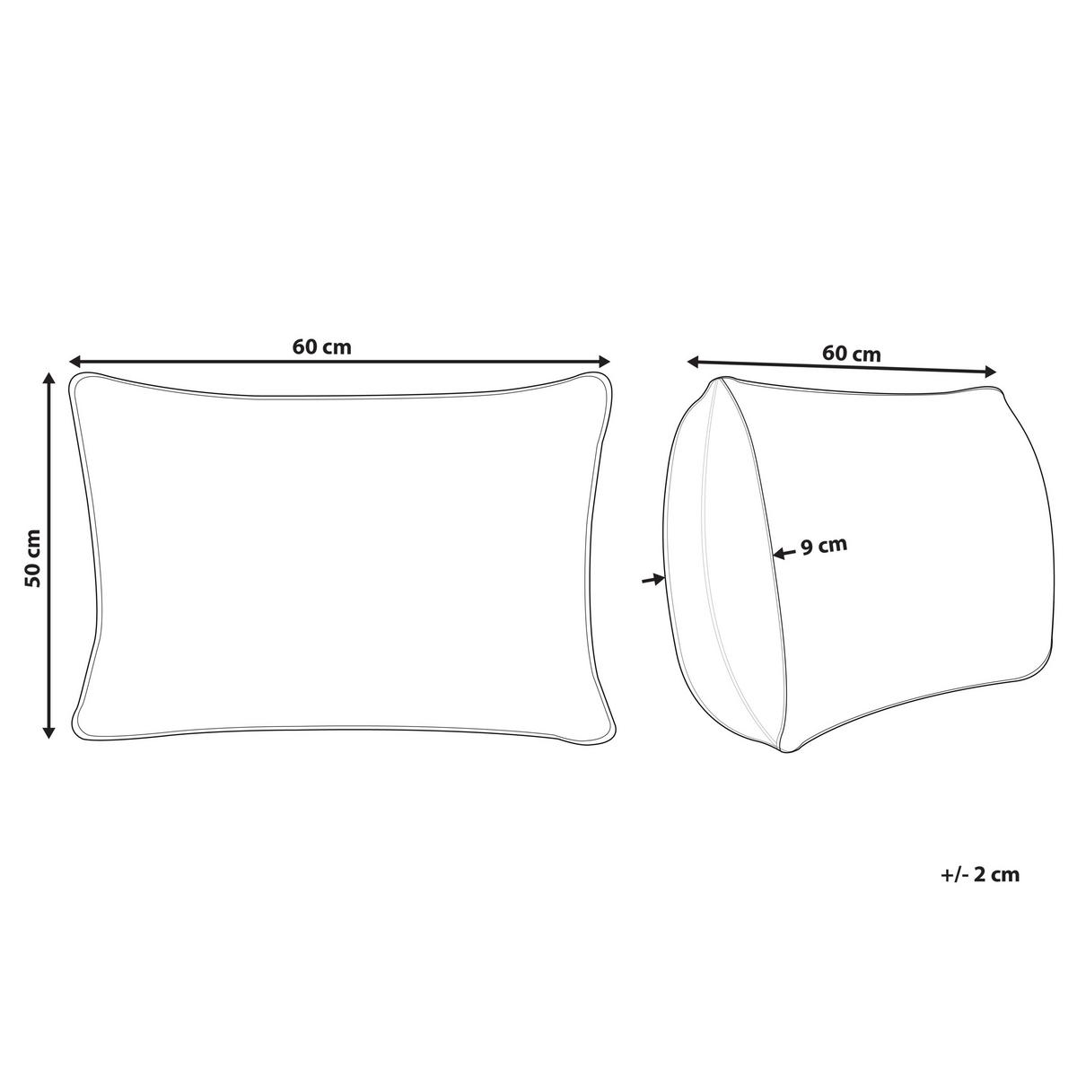 KOPFKISSEN Weiß Hoch 50/60 cm Teide - Weiß, Naturmaterialien (60/50cm) - Beliani