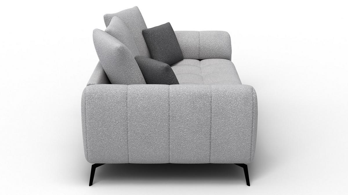 SOFA CALME 2,5-Sitzer, hellgrau - Hellgrau/Schwarz, Holz/Textil (199/92/108cm) - Wozimo