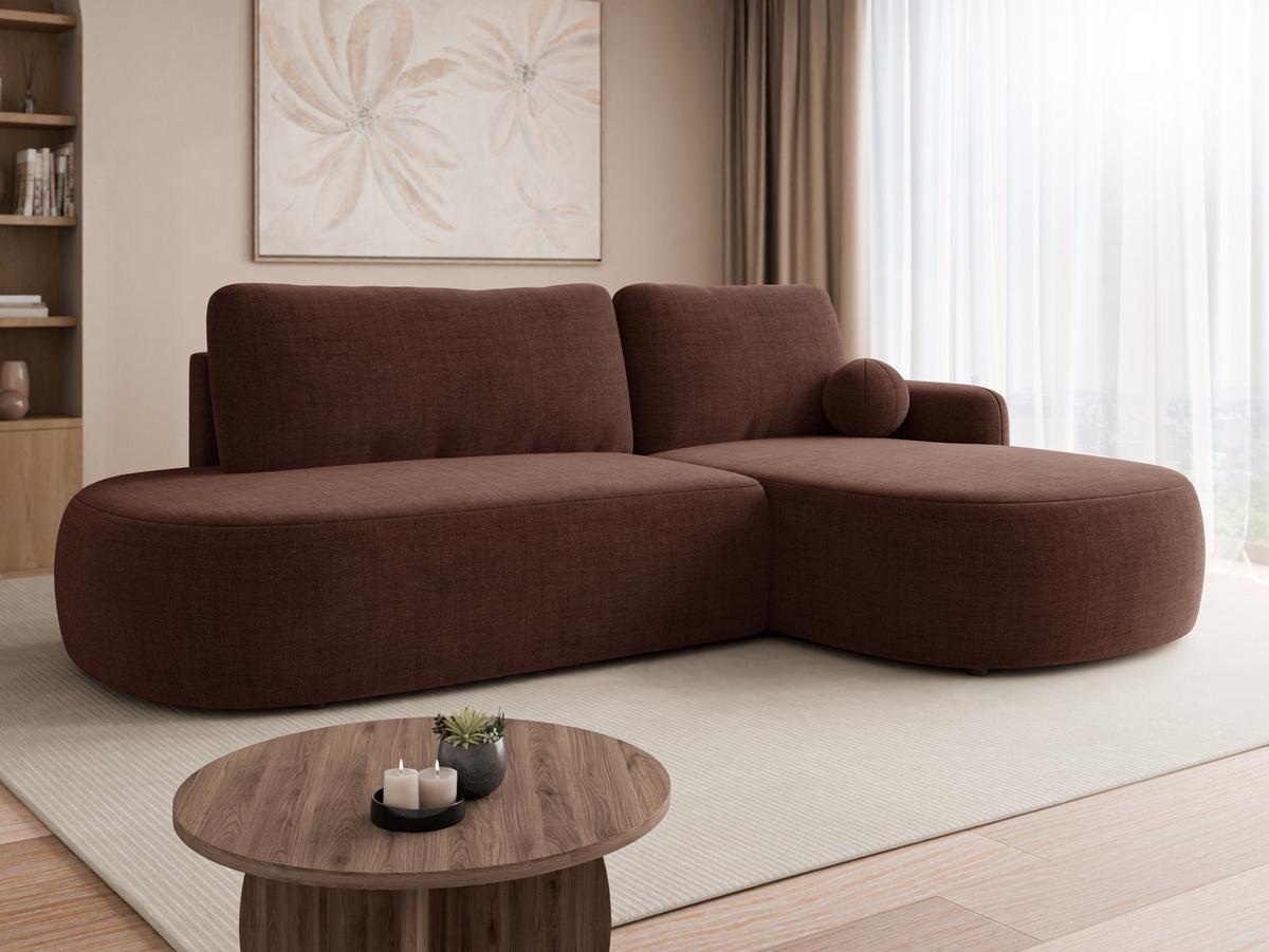 ECKSOFA Loridu O Premium, Seite: Rechts - Nussbaumfarben/Schwarz, Holz/Kunststoff (174/274cm) - MIRJAN24