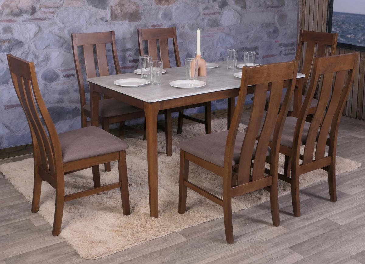 ESSZIMMERSTUHL Dunkelbraun, Taupe 6er-Set - Taupe/Dunkelbraun, Holz (46/100/45cm) - MCW