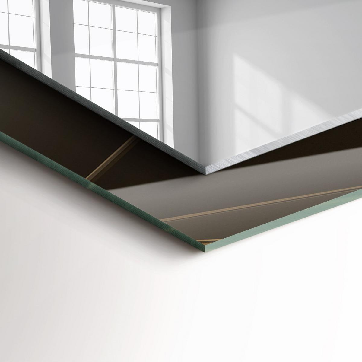 SPIEGEL 60 x 60 cm Rechteckig mit Aufdruck - Graphitfarben, Glas (60/60/0.4cm) - TULUP
