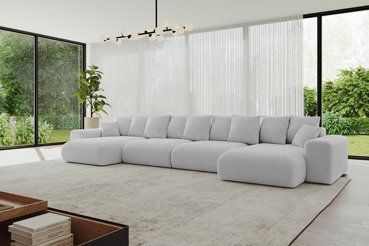 WOHNLANDSCHAFT mit Schlaffunktion ESKAR-U2-464x176x72cm Hellgrau - Anthrazit/Hellgrau, Holzwerkstoff/Kunststoff (176/72/464cm) - ALTDECOR