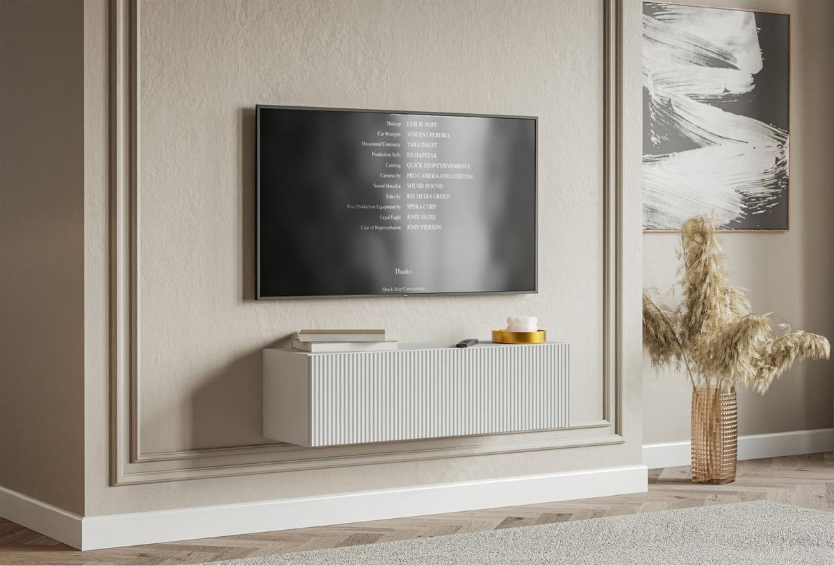 TV-LOWBOARD Veldio hängend Weiß 100 cm - Weiß, Holzwerkstoff (100.8/28.5/31.6cm) - Selsey