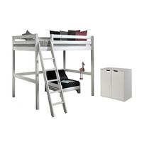 HOCHBETT Katheryn 209x190x215 mit Kommode und Bettsessel Holz Weiß - Weiß, Holz (140/200cm) - 58aufmkessel