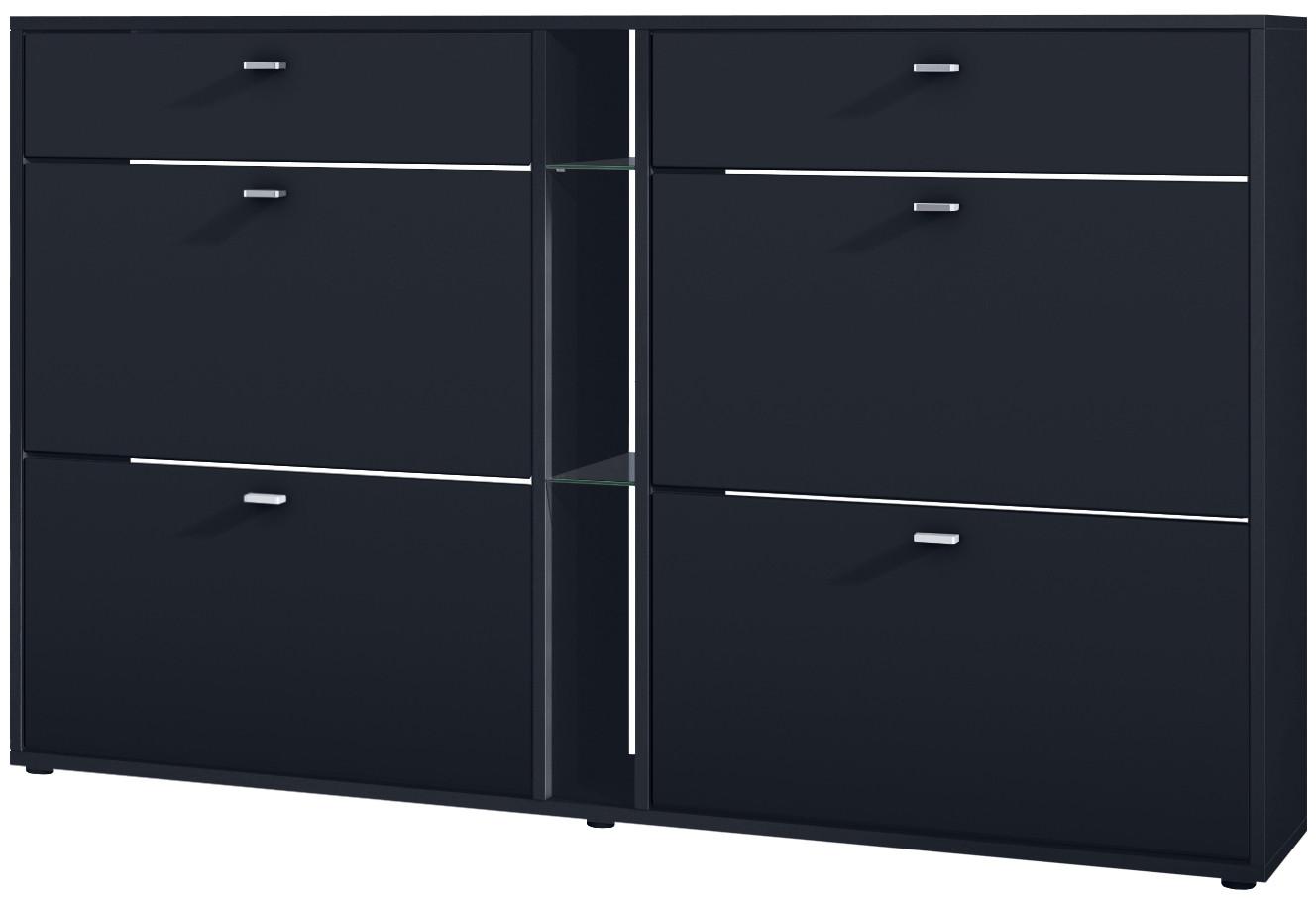 SCHUHSCHRANK Today Fronten in Schwarz matt - Schwarz, Holzwerkstoff (155.5/95/28cm) - Vladon