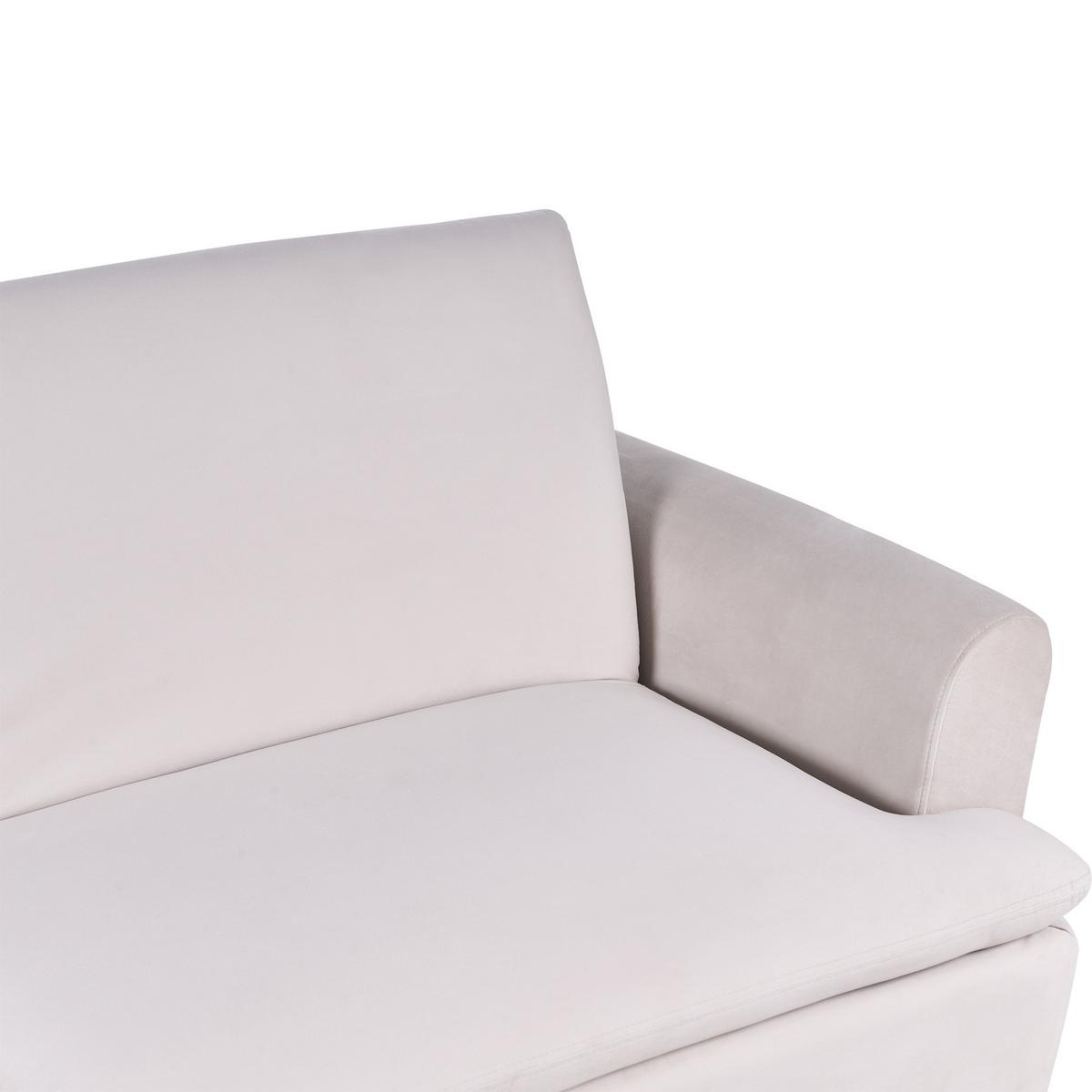 3-SITZER-SCHLAFSOFA Samtstoff Beige Vettre - Beige/Goldfarben, Textil (210/88/84cm) - Beliani
