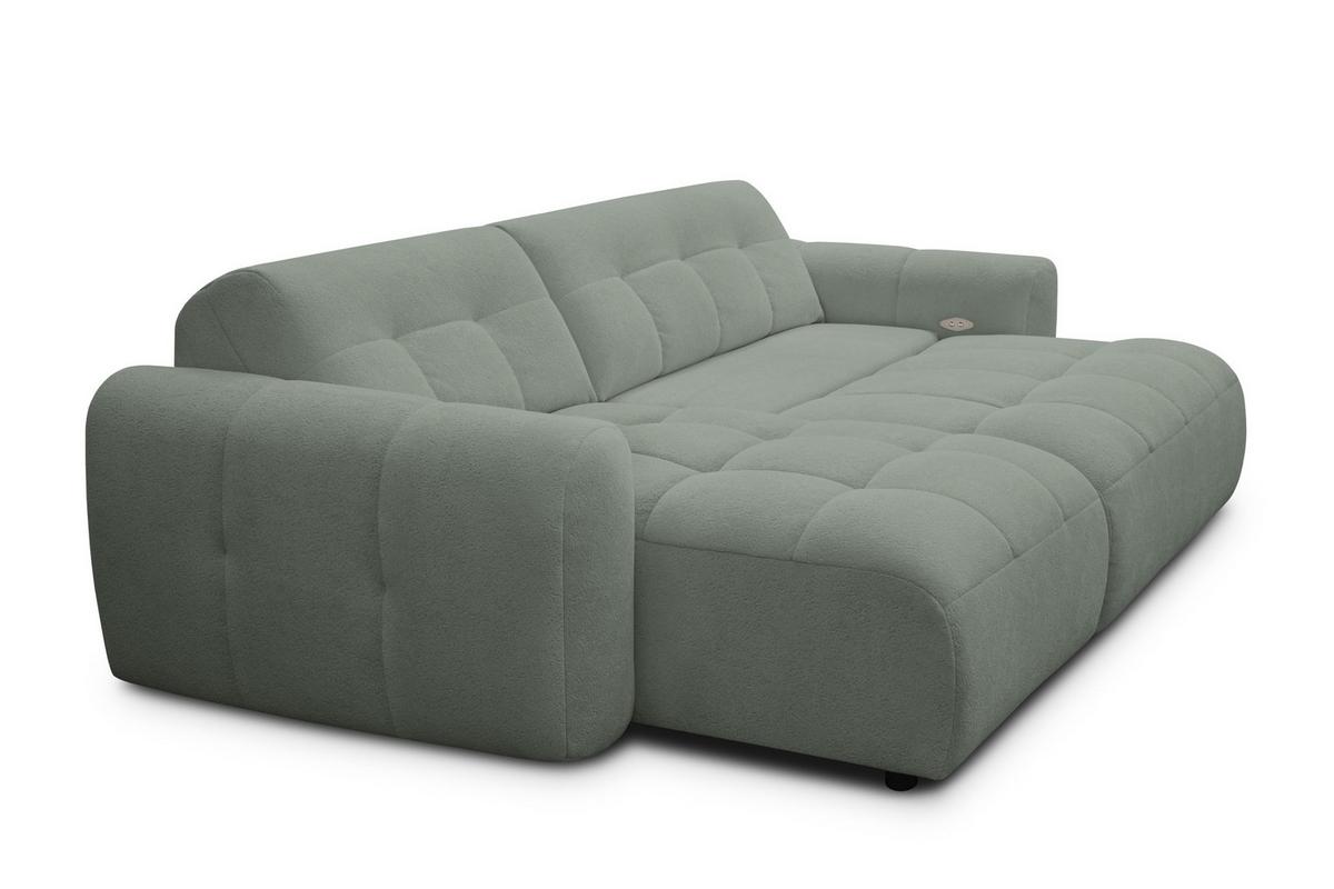ECKSOFA LUMERO 4-Sitzer LINKS, olive - Schwarz/Olivgrün, Holz/Textil (275/166cm) - Courtois Laville