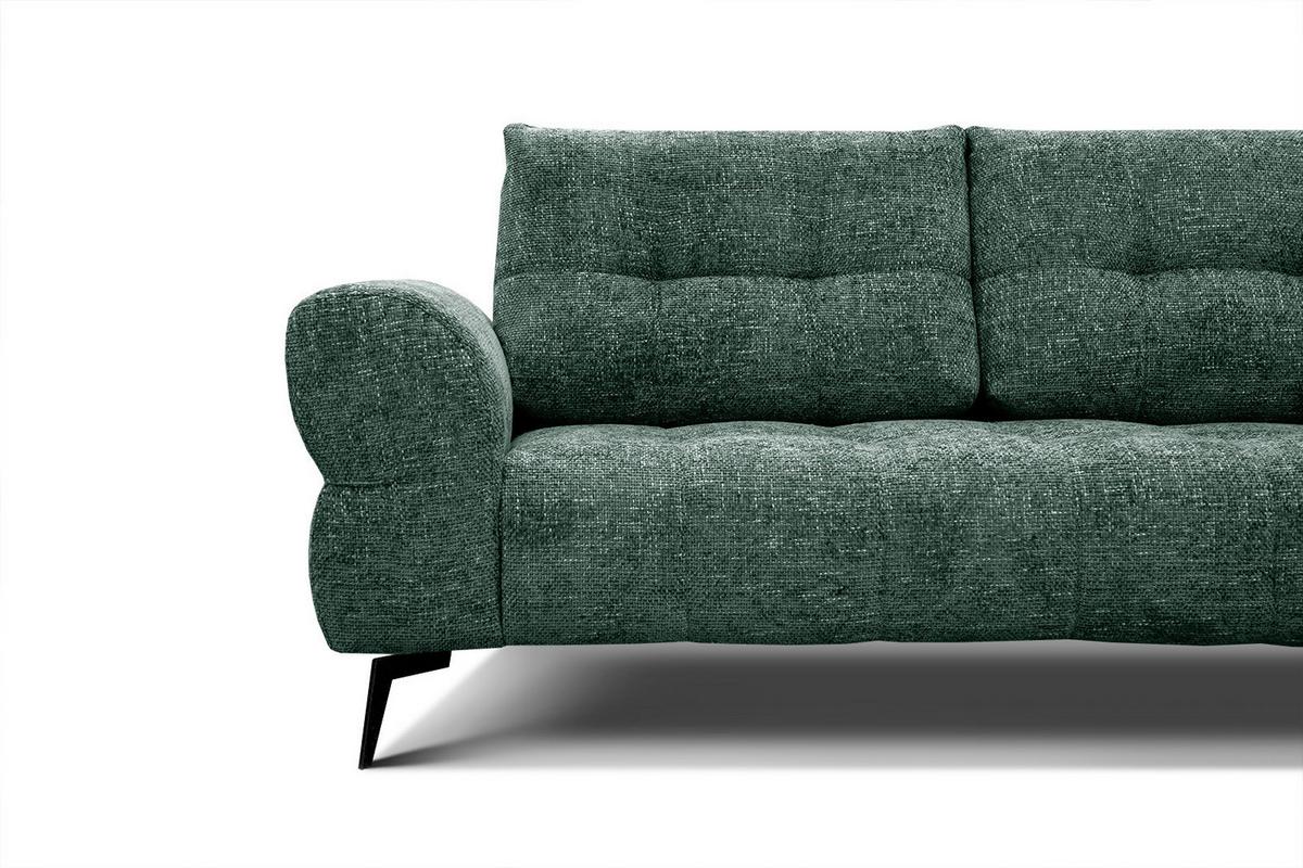 ECKSOFA SALVINI 5-Sitzer, smaragdgrün - Smaragdgrün/Schwarz, Holzwerkstoff/Textil (292/158cm) - Wozimo