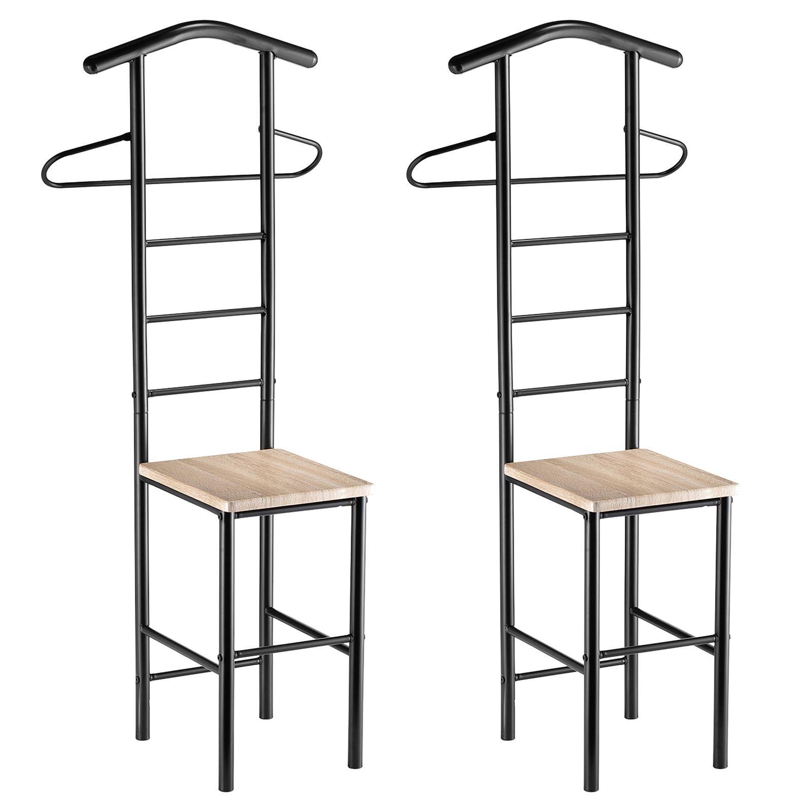 HERRENDIENER JIVO 2er-Set schwarz/Sonoma Eiche - Schwarz/Sonoma Eiche, Metall (53/121/47cm) - CARO-Möbel