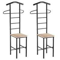 HERRENDIENER JIVO 2er-Set schwarz/Sonoma Eiche - Schwarz/Sonoma Eiche, Metall (53/121/47cm) - CARO-Möbel