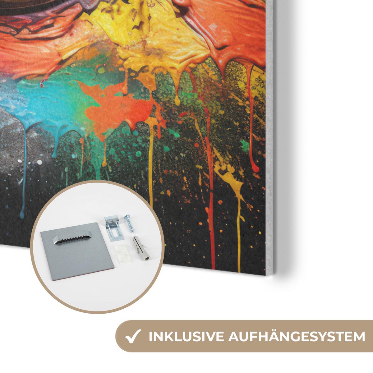 AKUSTIKBILD Fußball - Farbe - Farben - Schwarz - Weiß Kunstdruck Schlafzimmer 50x70 cm - Weiß, Kunststoff (50/70/0.9cm) - MuchoWow