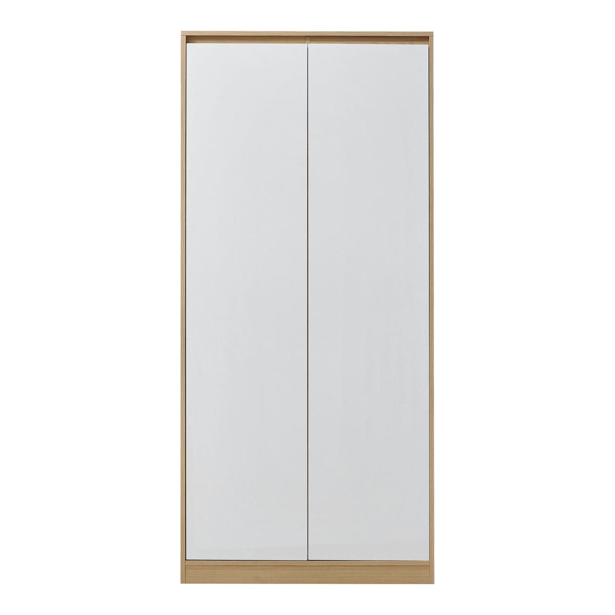 KLEIDERSCHRANK Bastheim - Eichefarben/Weiß, Holzwerkstoff (80/176/52cm) - [en.casa]