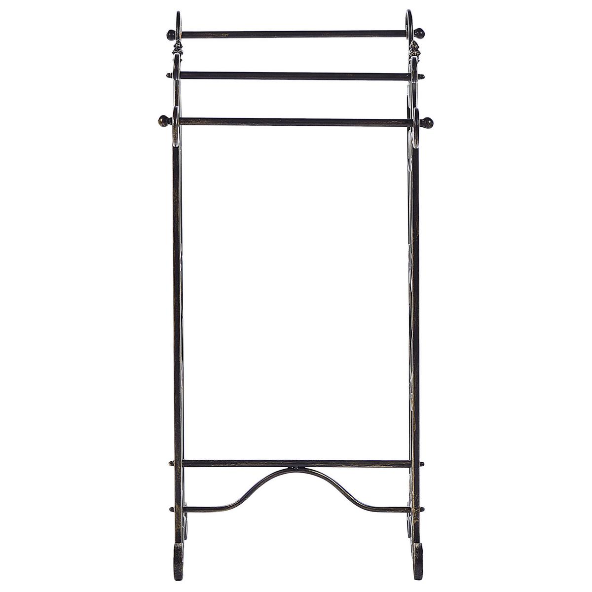 HANDTUCHSTÄNDER Antik Optik schwarz 45 x 90 cm Chillan - Schwarz, Metall (27/90/34cm) - Beliani