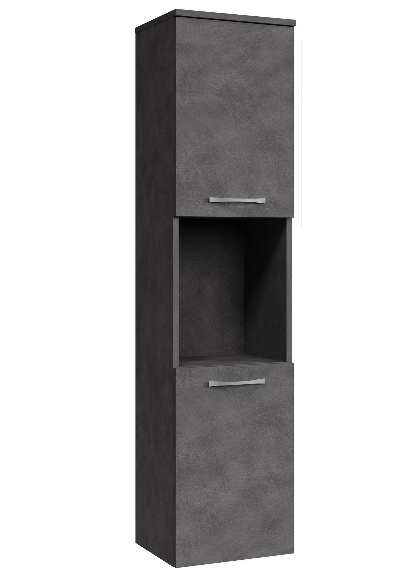 BADEZIMMERSCHRANK Montreal mit 2 Türen Dunkel Grau - 30 x 30 x 130 cm - Grau, Holz (30/131/30cm) - Badplaats