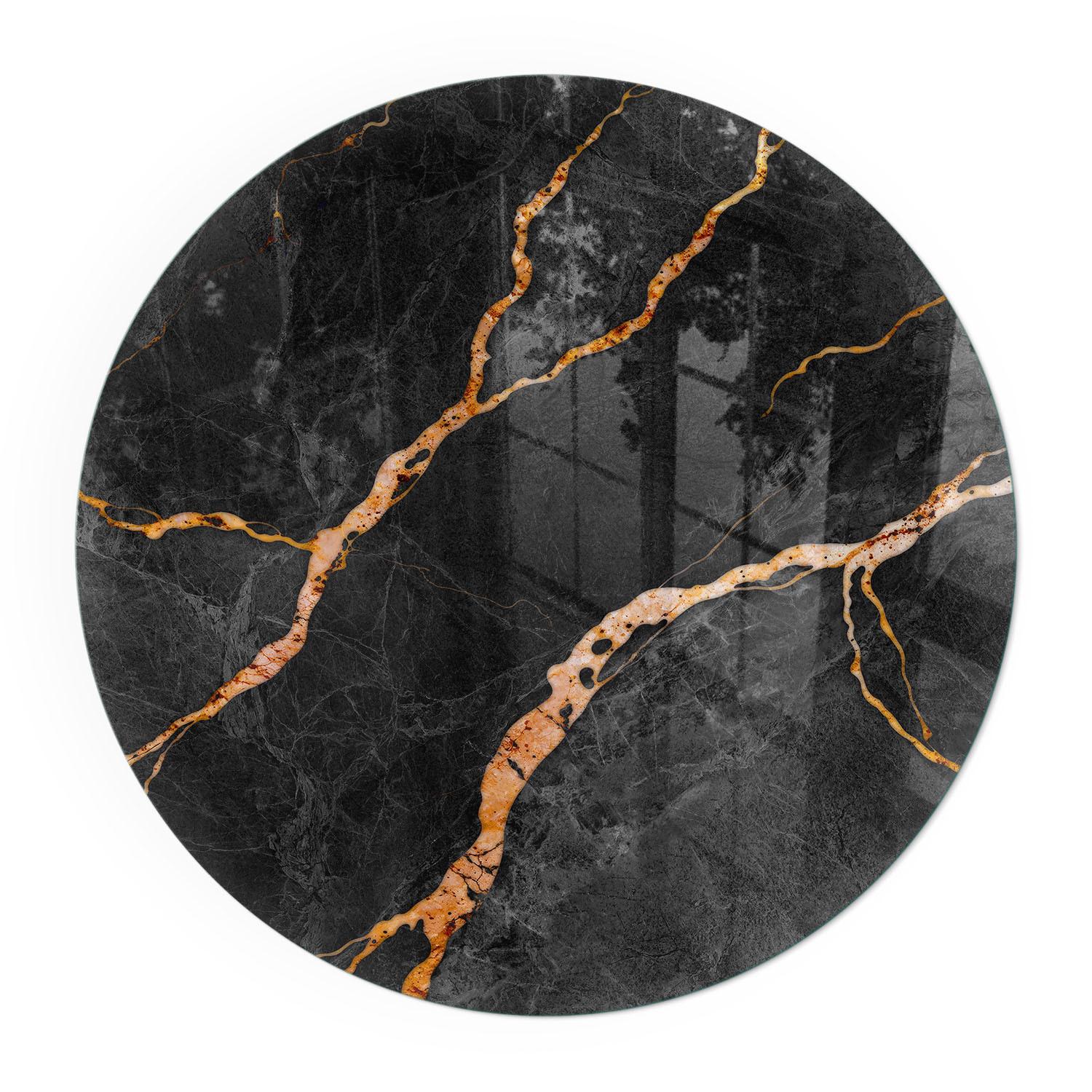 GLASPLATTE für Kamin Ø 50 cm - Schwarz, Glas (50/50/0.4cm) - TULUP
