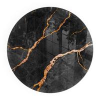 GLASPLATTE für Kamin Ø 50 cm - Schwarz, Glas (50/50/0.4cm) - TULUP