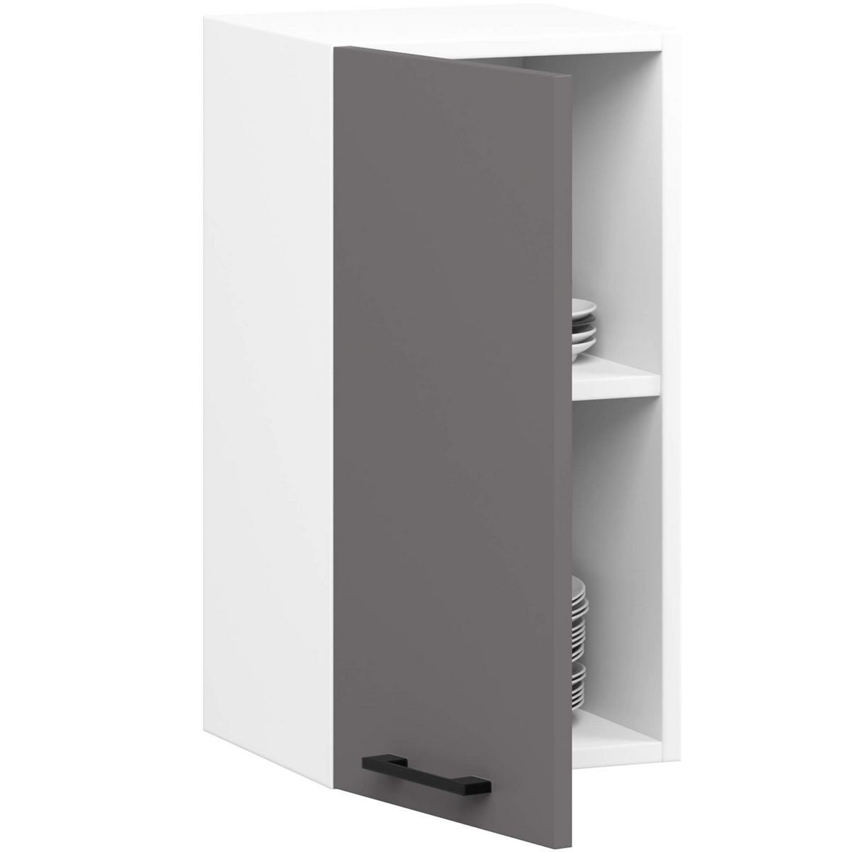HÄNGESCHRANK Weiß, Graphit Grau 58/30/30 - Graphitfarben/Weiß, Holzwerkstoff (30/58/30cm) - RAUMHIRSCH FURNITURE