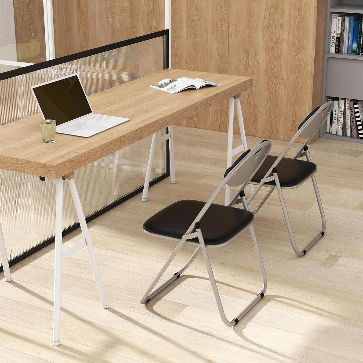 GASTSTUHLE mit Metallrahmen 6er-Set Schwarz - Schwarz, Metall (47/79/46cm) - COSTWAY