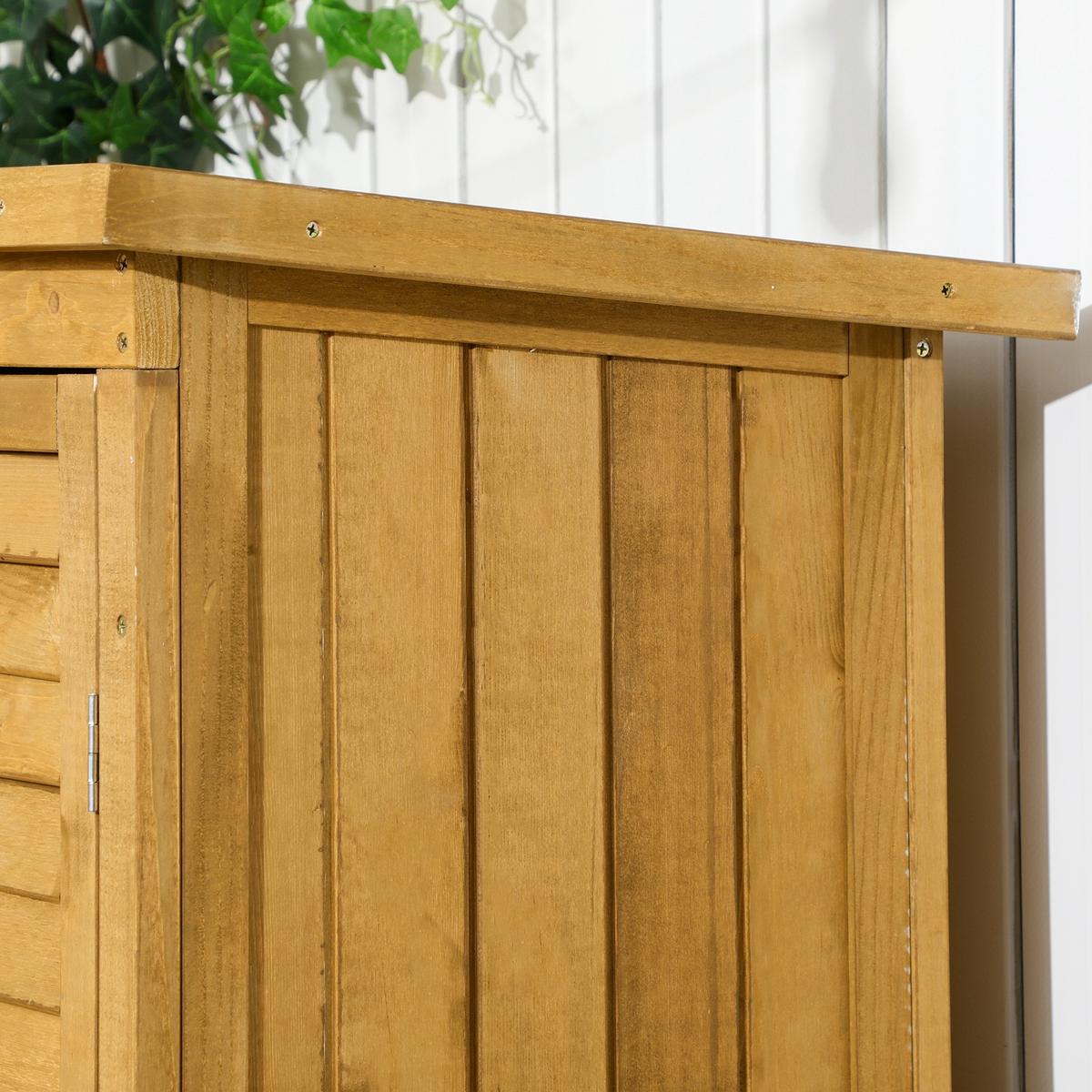 GARTENSCHRANK Geräteschuppen Werkzeugschrank Gartenhaus, Tannenholz, Natur - Fichtefarben, Holz (465/160/87cm) - Outsunny