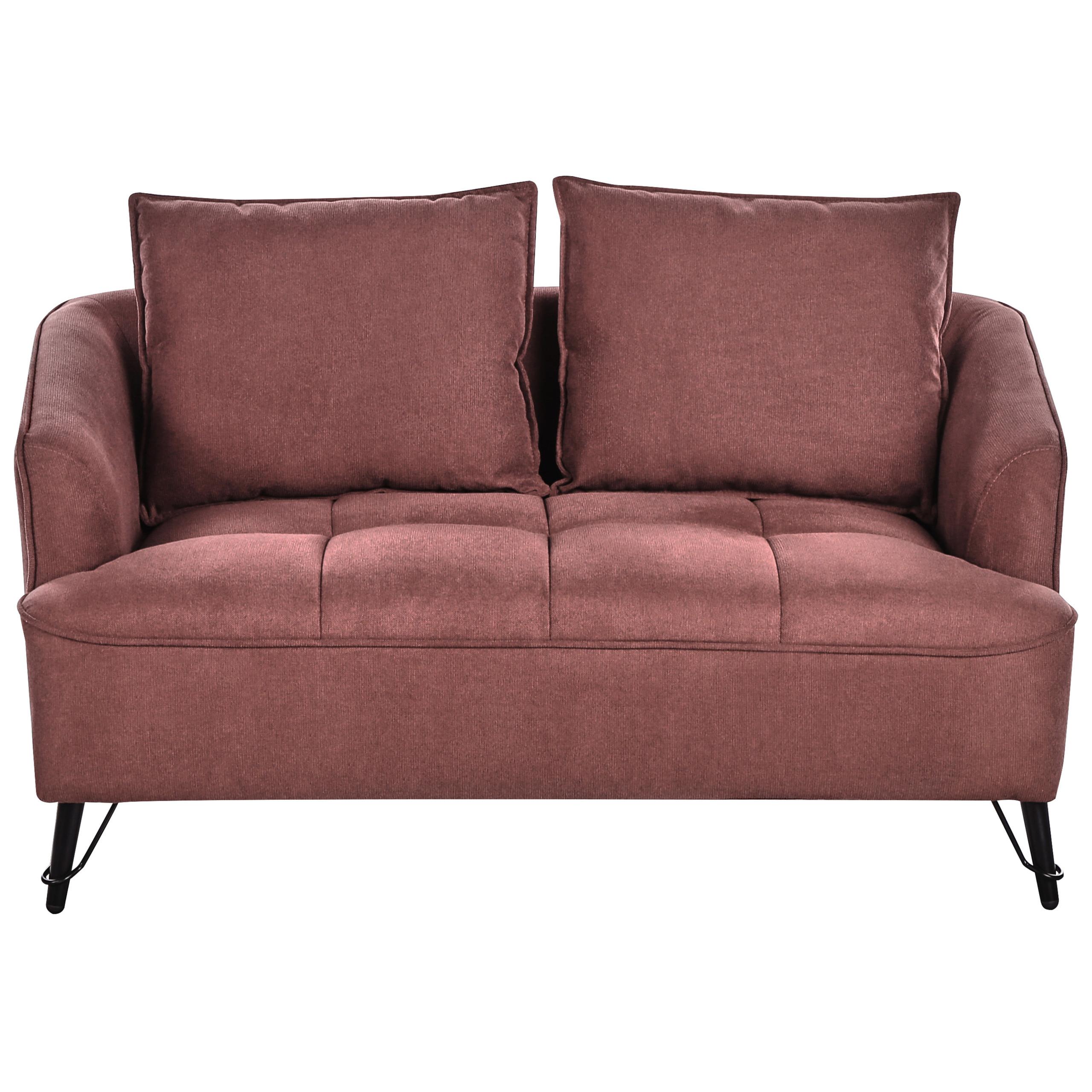 2-SITZER-SOFA Stoff Burgunderrot Hobro - Dunkelrot, Textil (147/87/85cm) - Beliani