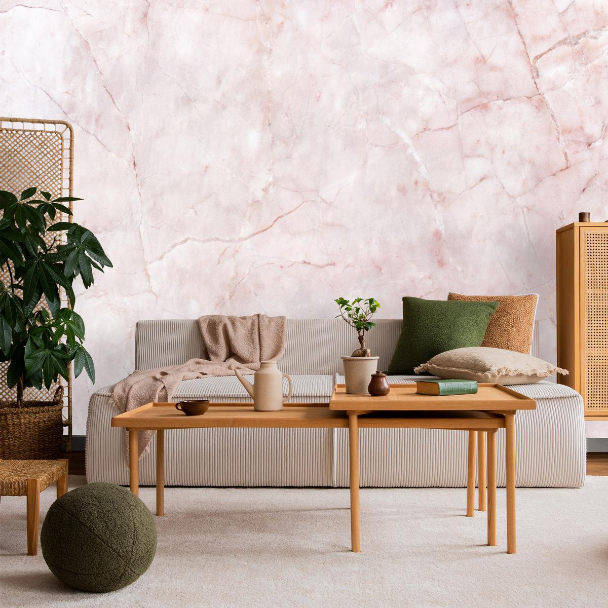 FOTOTAPETE Rosa Marmor Abstraktion Moderne Muster 100x70 - Rosa, Papier (100/70cm) - Muralo