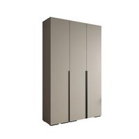 DREHTÜRENSCHRANK 236.7/150/47 3-türig - Kaschmir/Schwarz, Holz/Metall (150/236.7/47cm) - MÖBEL KRYSPOL