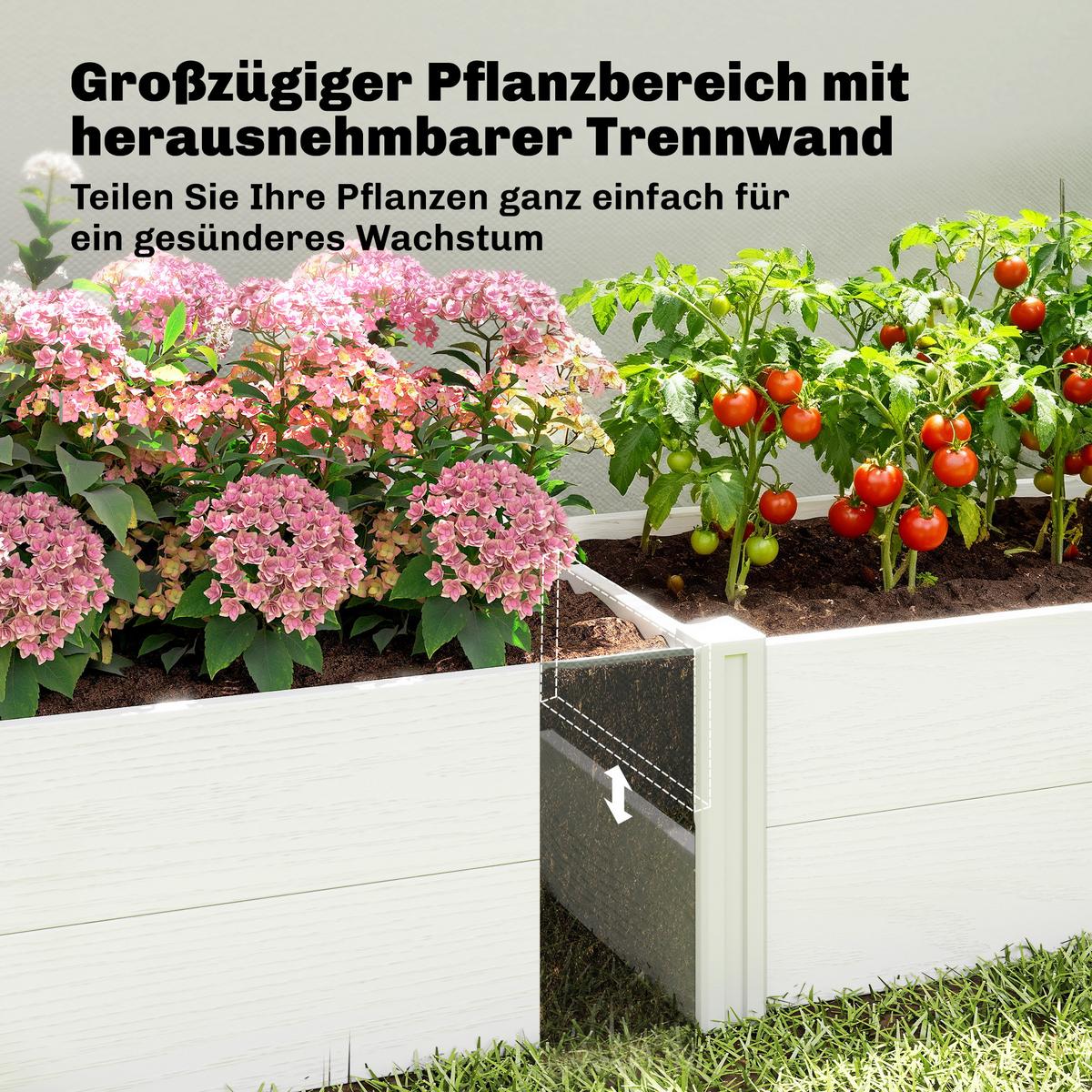 HOCHBEET Kunststoff Weiß - Weiß, Kunststoff (54/33/197cm) - Outsunny