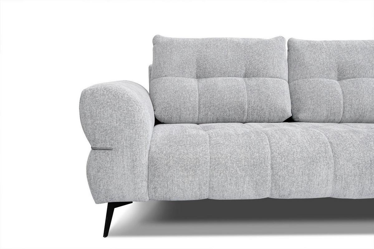 SOFA SALVINI 3-Sitzer, hellgrau - Hellgrau/Schwarz, Holzwerkstoff/Textil (176/88/99cm) - Wozimo