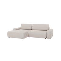 ECKSOFA Nancy Beige Cord - Beige/Schwarz, Holz/Kunststoff (264/162cm) - S-Style Möbel