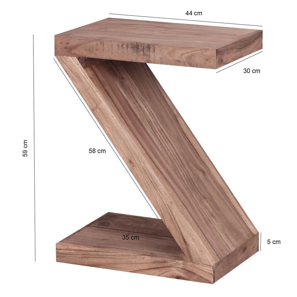 BEISTELLTISCH Massivholz Z Cube Landhausstil Design MUMBAI, Akazie 30x44x59 cm - Akaziefarben, Holz (44/30/59cm) - KADIMA DESIGN