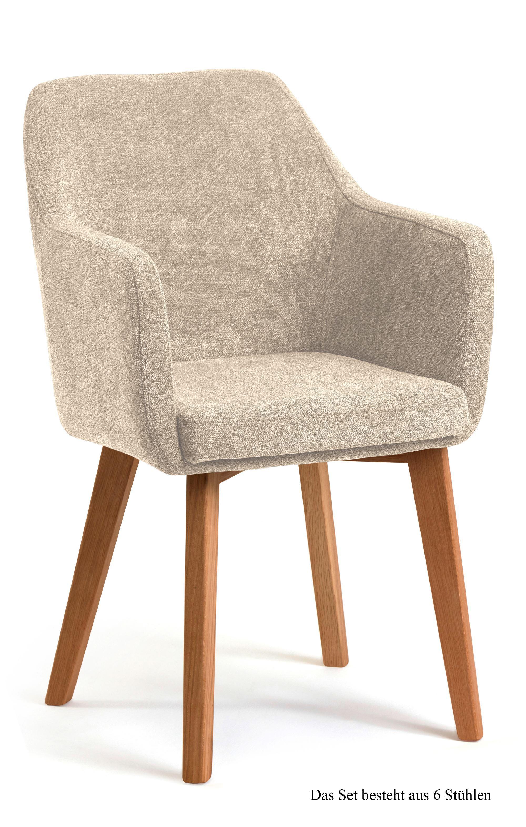 ARMLEHNSTUHL (6er-Set) Darleen 57x87x60 Eiche geölt/Natur - Eichefarben/Naturfarben, Kunststoff (60/87/57cm) - 58aufmkessel