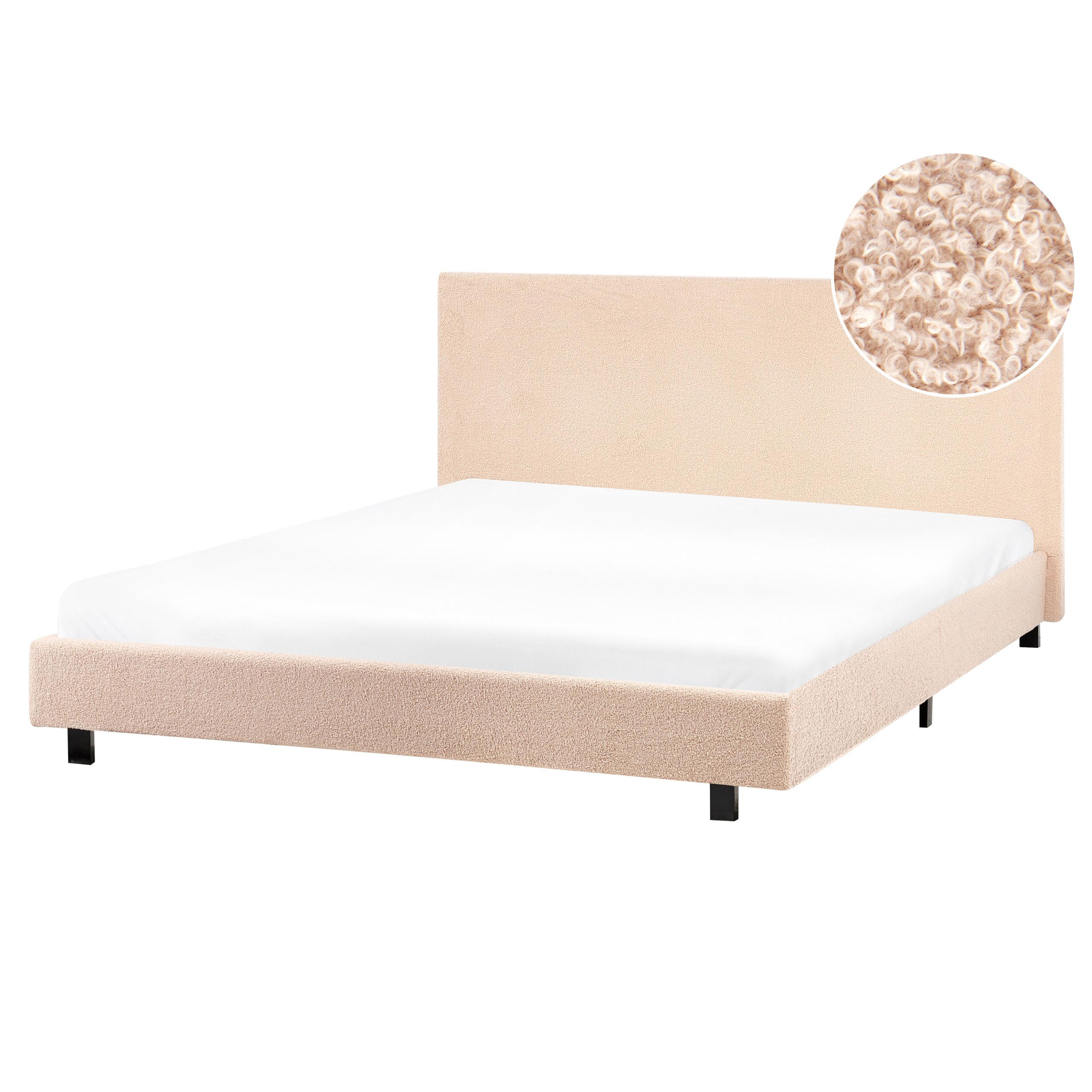 POLSTERBETT mit Lattenrost 160x200 cm Beige Albi - Beige, Textil (160/200cm) - Beliani
