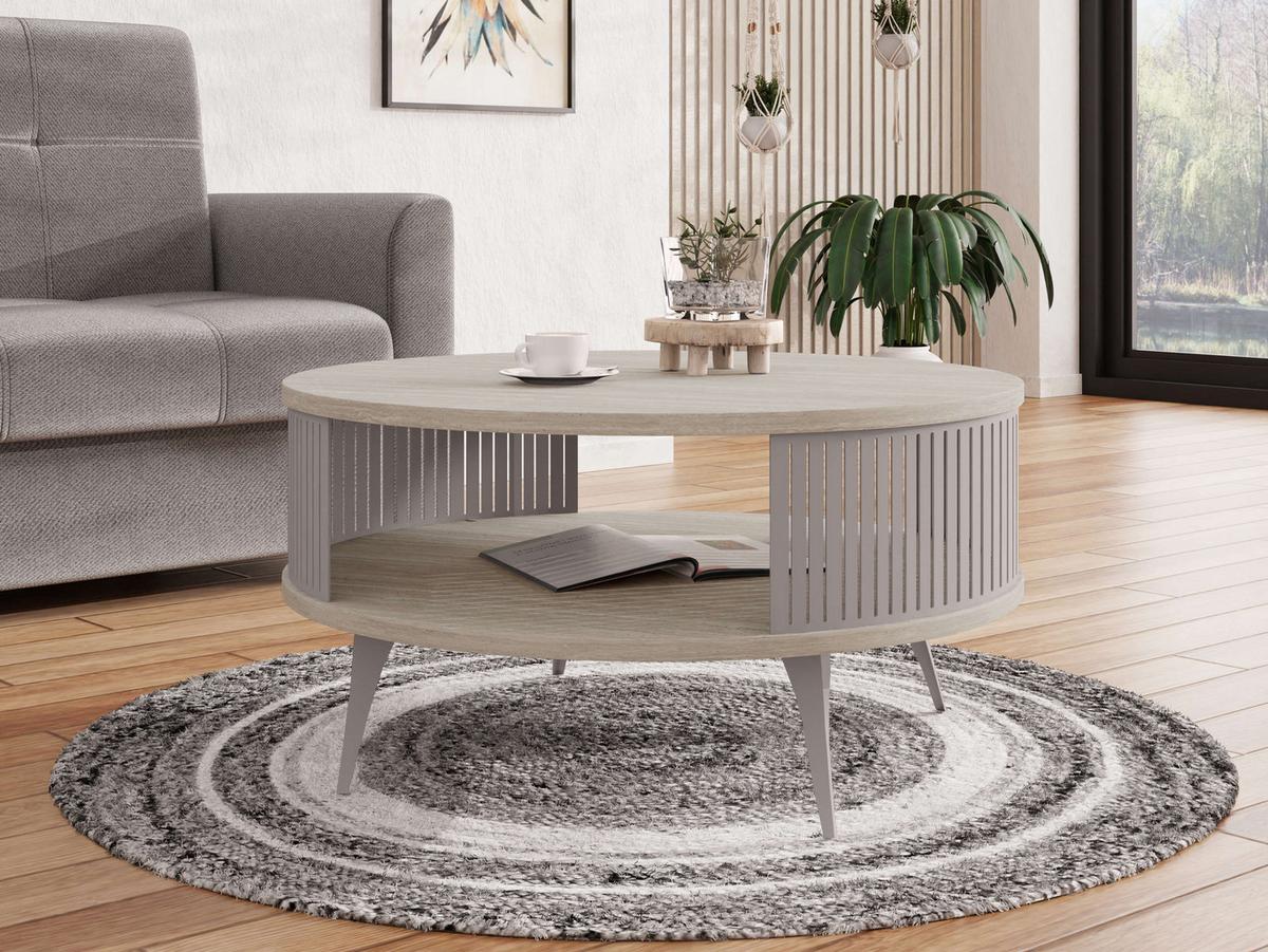 COUCHTISCH Roenni Cashmere - Taupe/Kaschmir, Holzwerkstoff/Metall (75/75/30cm) - MIRJAN24