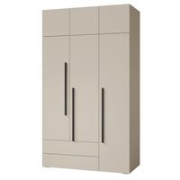 DREHTÜRENSCHRANK Largo mit Aufsatz, 3 Türen und 2 Schubladen, für Jugendzimmer, 135 cm, Kaschmir - Kaschmir, Holzwerkstoff (135/236/60cm) - Beautysofa