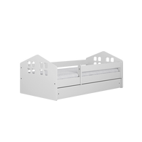KINDERBETT Kacper mit Schublade und Matratze Weiß 90/65/184 - Weiß, Holzwerkstoff (80/180cm) - RAUMHIRSCH FURNITURE