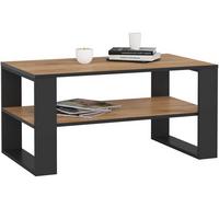 COUCHTISCH Eiche Craft, Schwarz 45/92/53 - Schwarz, Textil (53/92/45cm) - RAUMHIRSCH FURNITURE